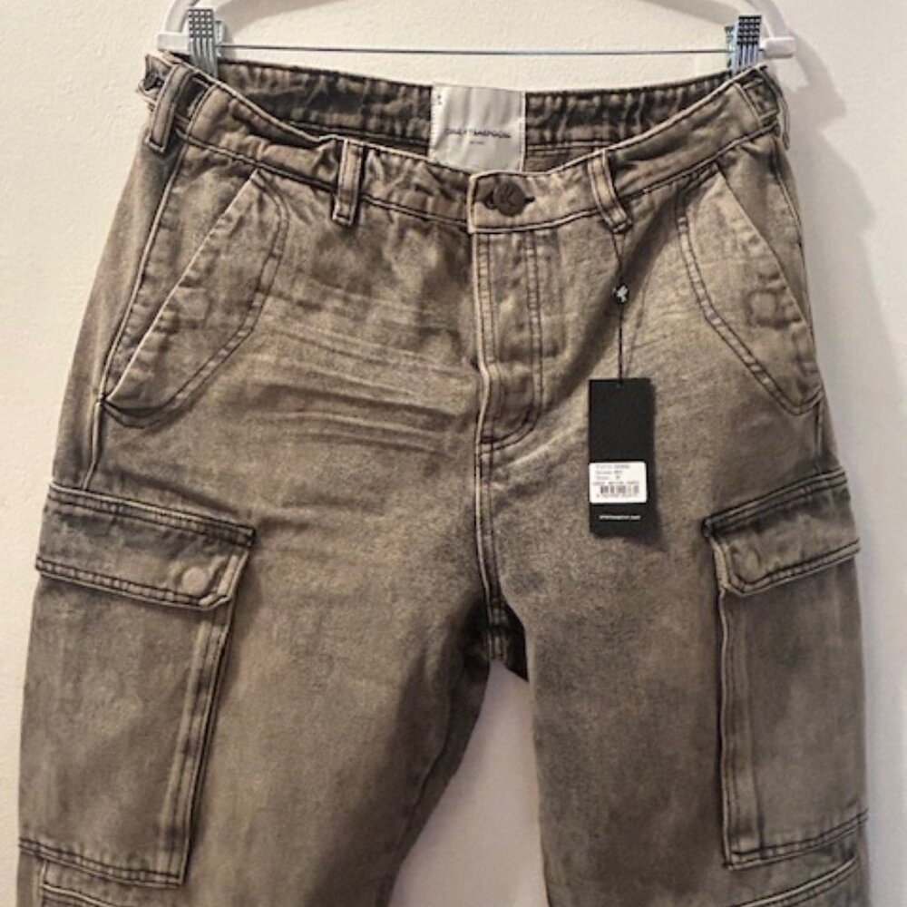 Free People One Teaspoon Rust Cotton Button LOGO CARGO MOTION Pants NWT
